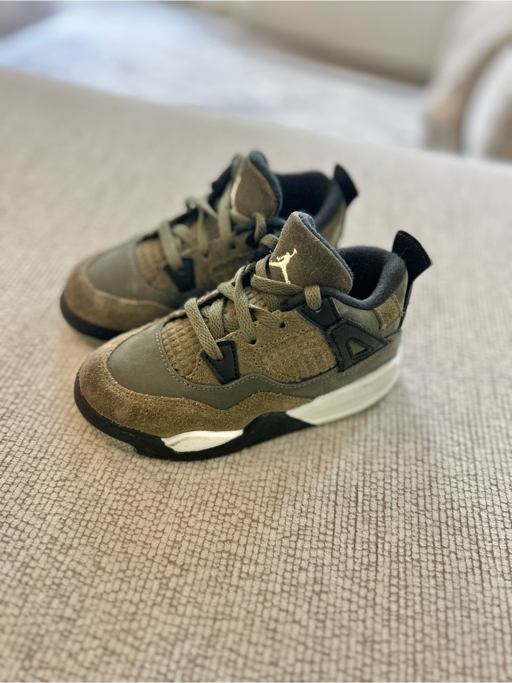 Nike Air Jordan 4 Retro SE Craft TD Olive Green Toddler Size 9C